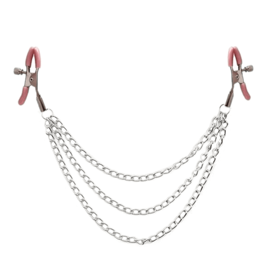 BDSM Fashionable Nipple Clamps With Chain, gallery view 2