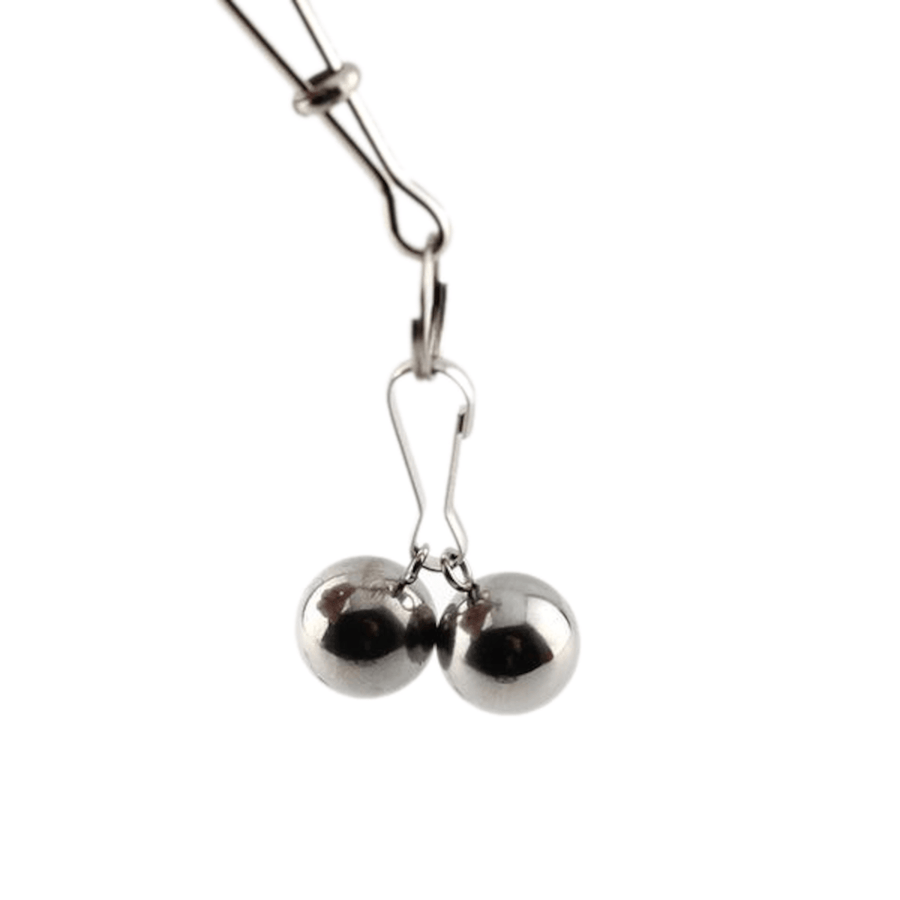 BDSM Silver Nipple Clamps With Bells, gallery view 3