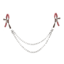 Load image into Gallery viewer, BDSM Dual Layer Nipple Clamps With Chain
