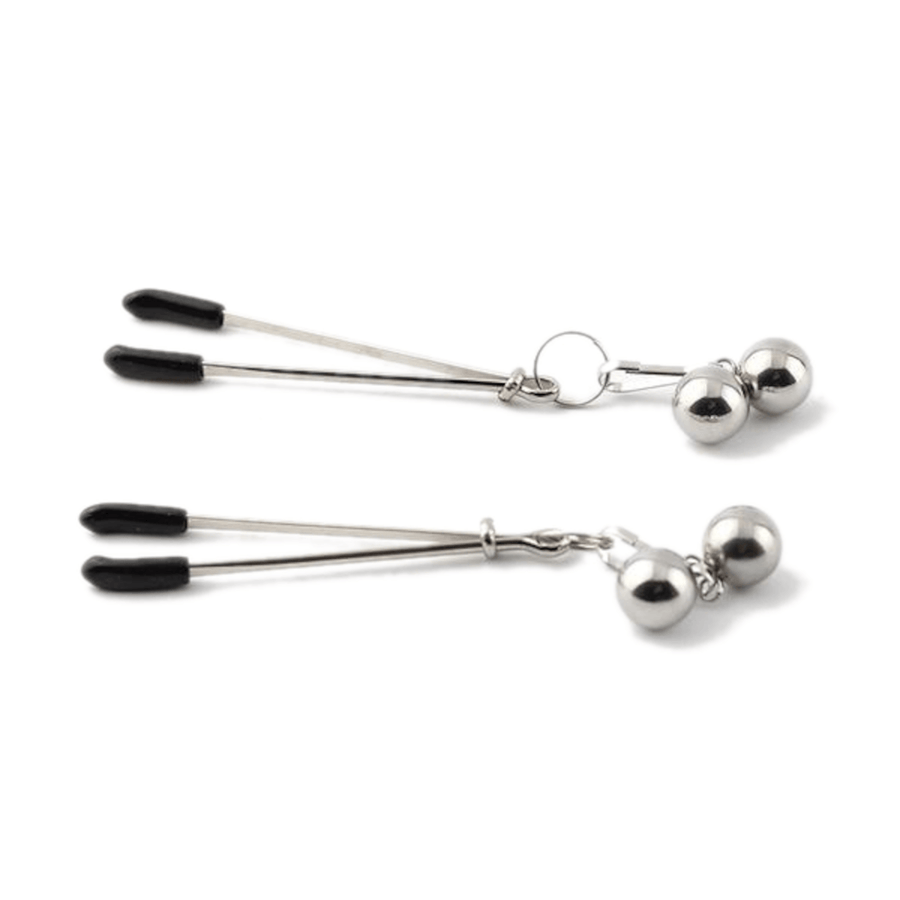 BDSM Silver Nipple Clamps With Bells, gallery view 4
