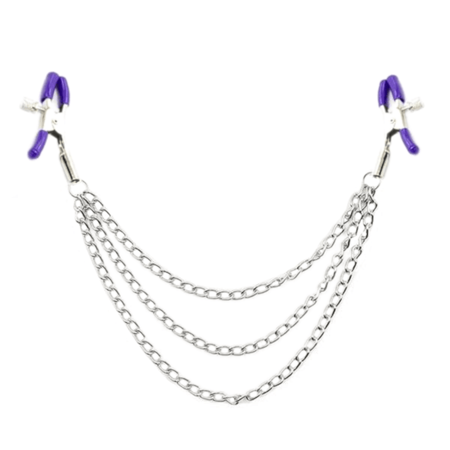 BDSM Fashionable Nipple Clamps With Chain, gallery view 4