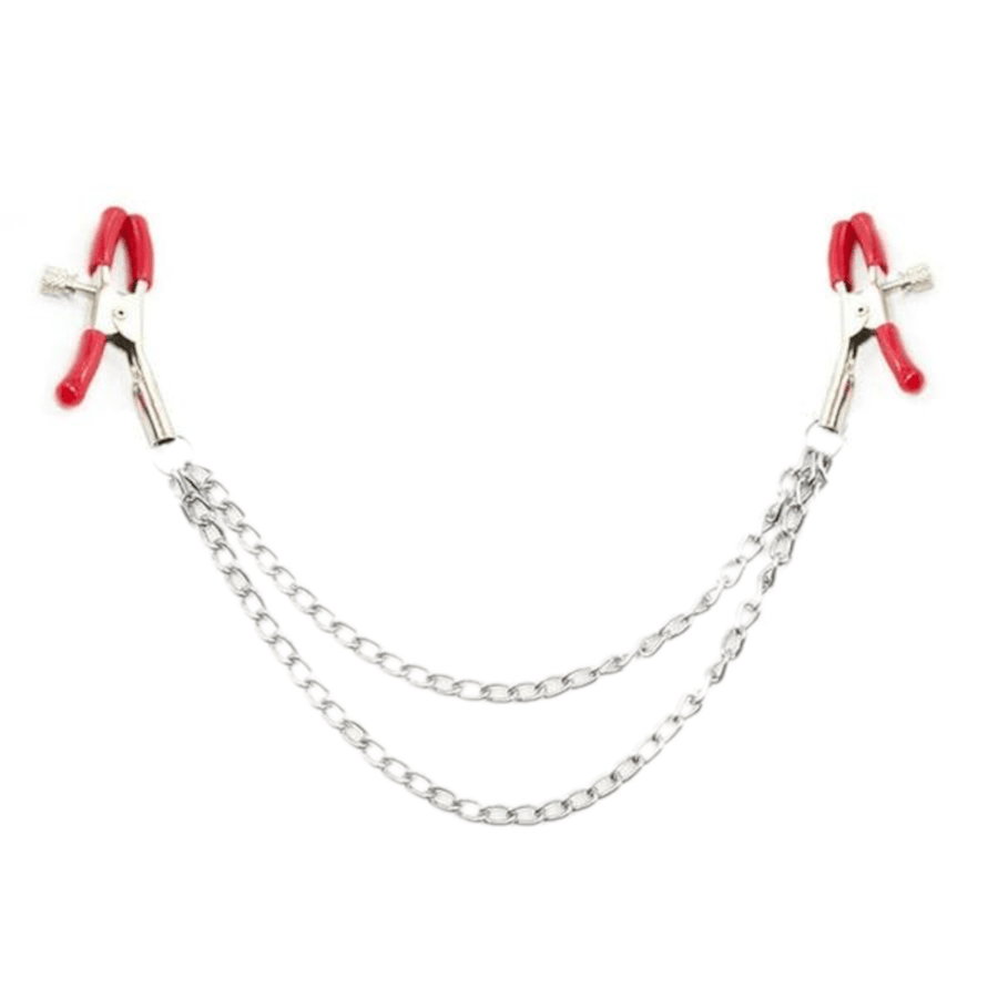 BDSM Dual Layer Nipple Clamps With Chain, gallery view 2