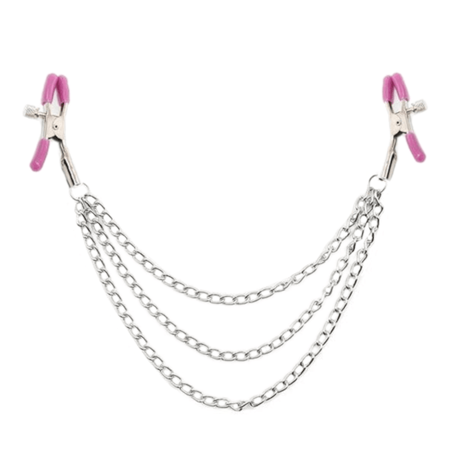BDSM Fashionable Nipple Clamps With Chain, gallery view 3
