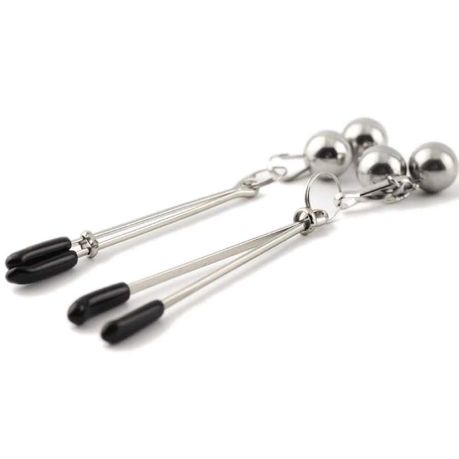 BDSM Silver Nipple Clamps With Bells, gallery view 2