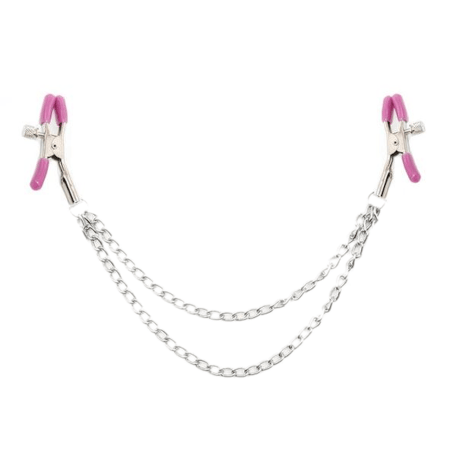 BDSM Dual Layer Nipple Clamps With Chain, gallery view 4