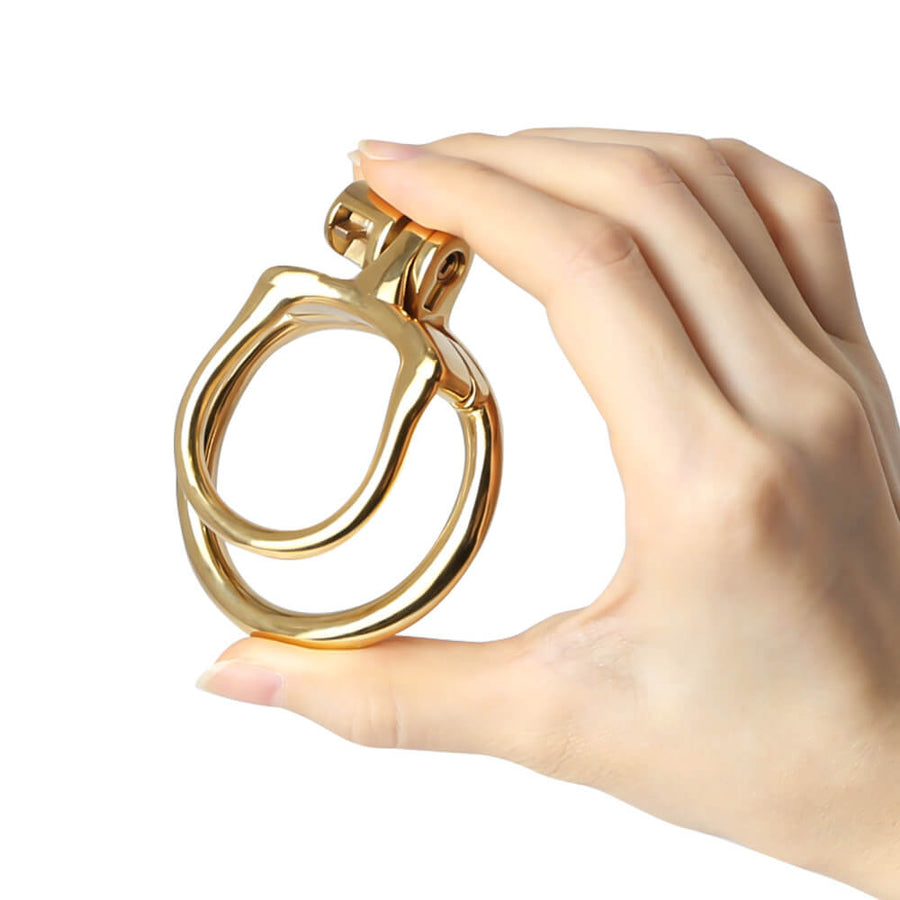 Gold MAMBA-ZERO Stainless Steel Chastity cage, gallery view 6