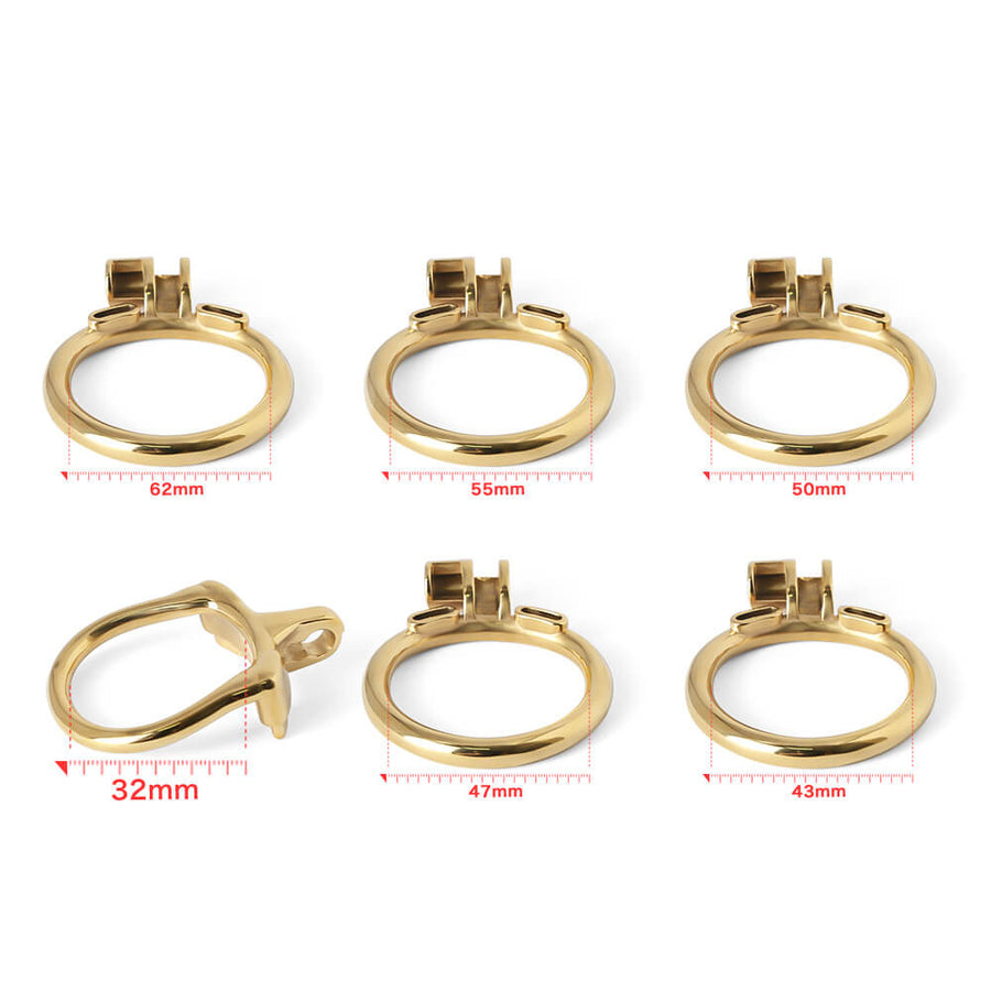 Gold MAMBA-ZERO Stainless Steel Chastity cage, gallery view 7