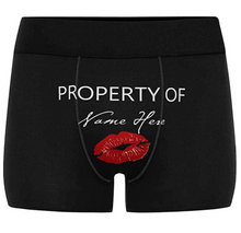 Load image into Gallery viewer, Personalized Novelty Underwear Property of with Your Name
