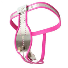 Load image into Gallery viewer, Pink Chastity Belt 23 to 43 inches For Men
