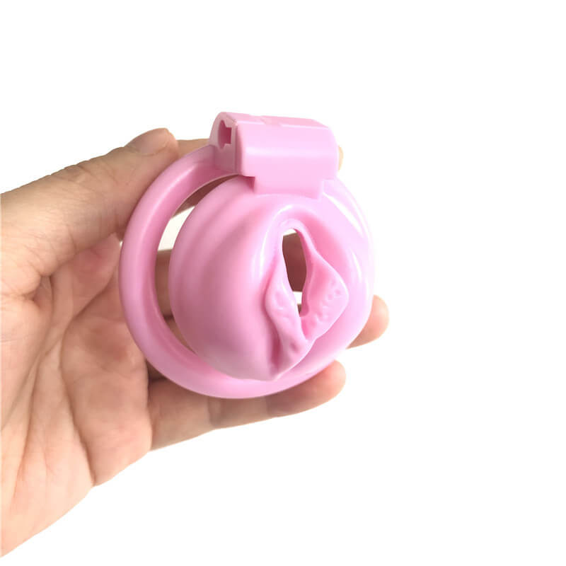 Pink Chastity Cage With 4 Rings, gallery view 4