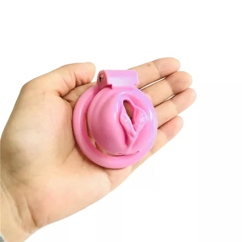 Pink Chastity Cage With 4 Rings, gallery view 6