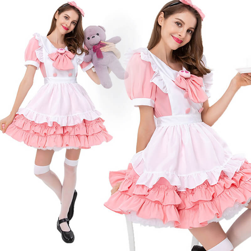 Pink Maid Outfit Cosplay Lolita Anime Costume product view
