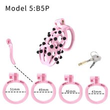 Load image into Gallery viewer, Pink Stripe Cobra Chastity Kits with Spikes pegs
