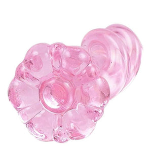 Pink Twirling Tower Glass Butt Plug BDSM