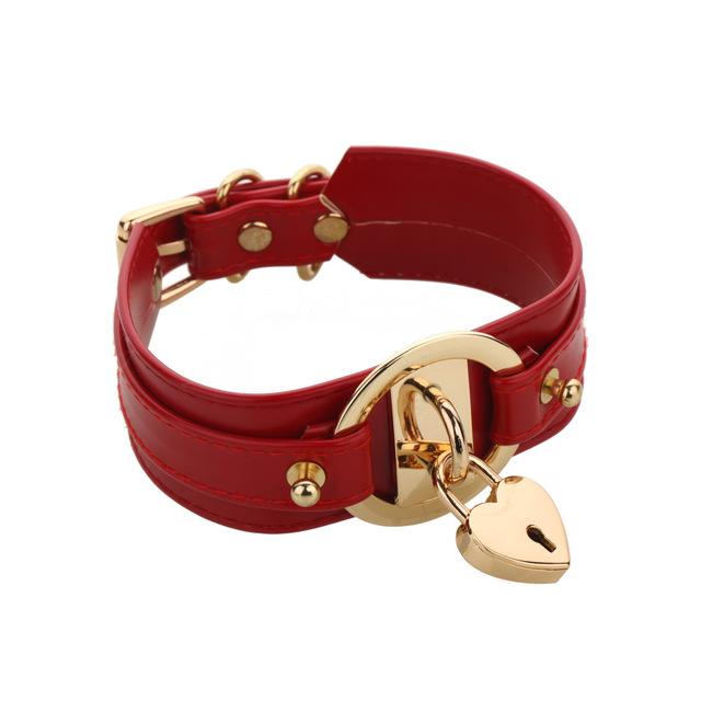 Sissy Choker w/ Heart Shaped Lock BDSM, gallery view 3