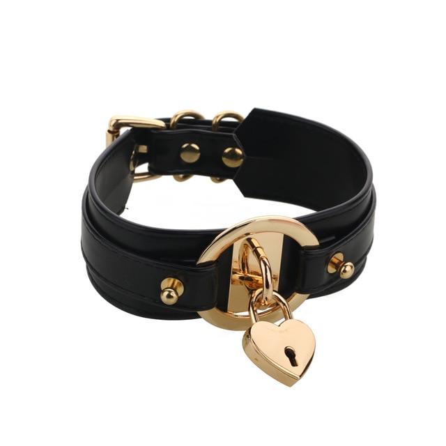 Sissy Choker w/ Heart Shaped Lock BDSM, gallery view 4