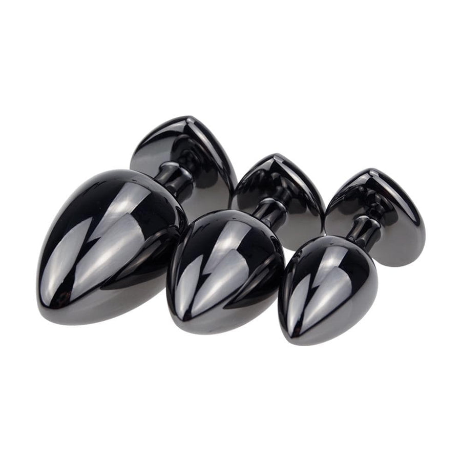 Purple Heart Metal Butt Plug Kit With Vibrator 4pcs BDSM, gallery view 2