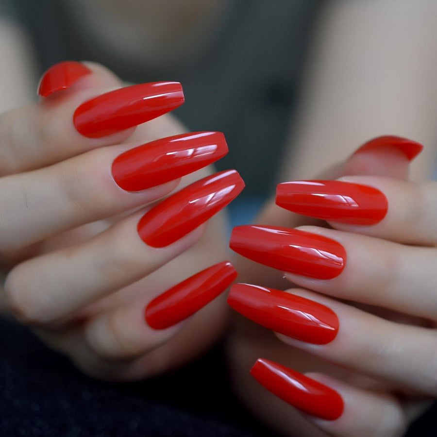 Long Stiletto Red Faux Nails BDSM, gallery view 3