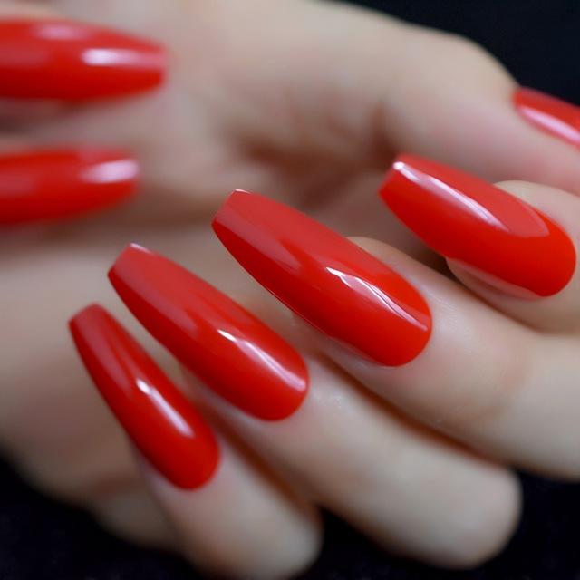 Long Stiletto Red Faux Nails BDSM, gallery view 4