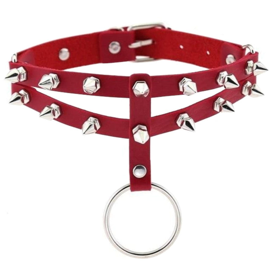 More Colored Studded Gothic Sub Collar, gallery view 9
