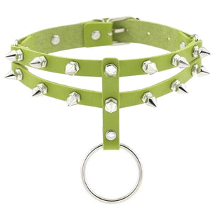 More Colored Studded Gothic Sub Collar