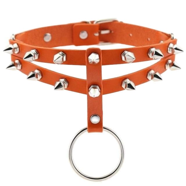 More Colored Studded Gothic Sub Collar, gallery view 12