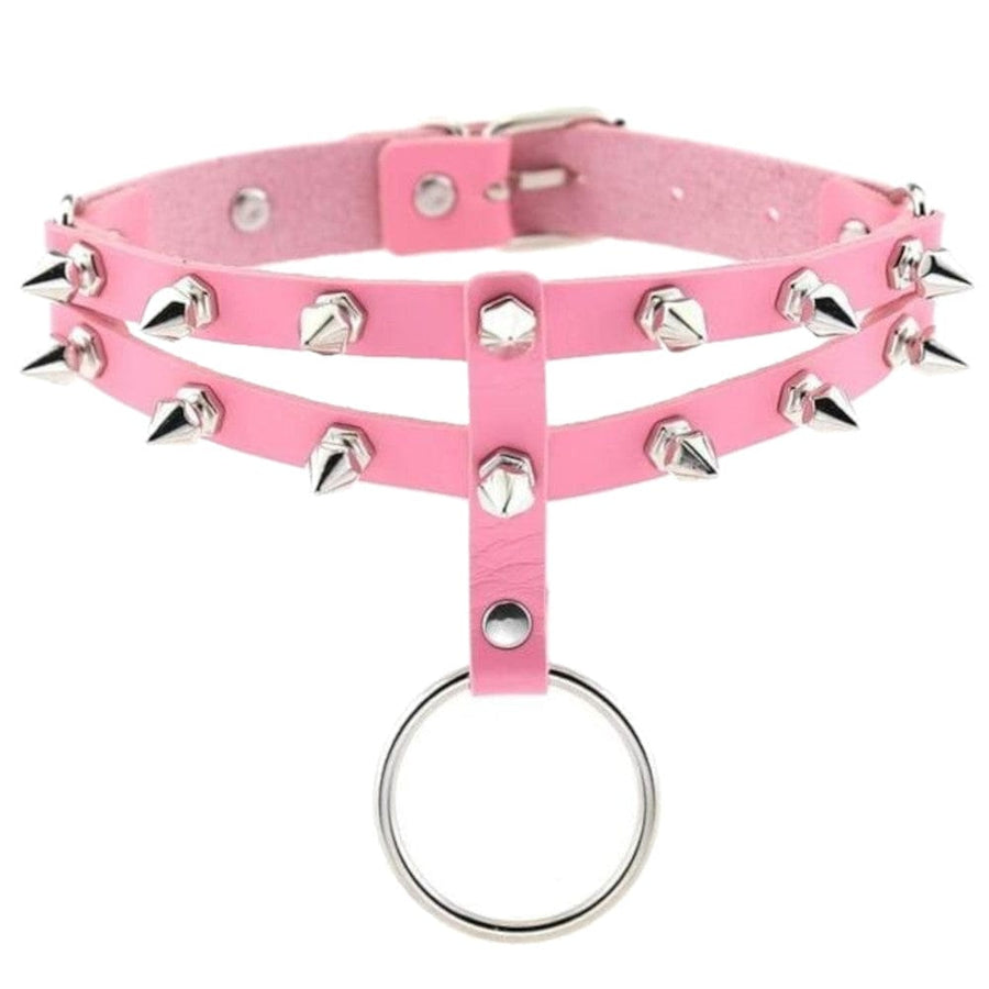 More Colored Studded Gothic Sub Collar, gallery view 14