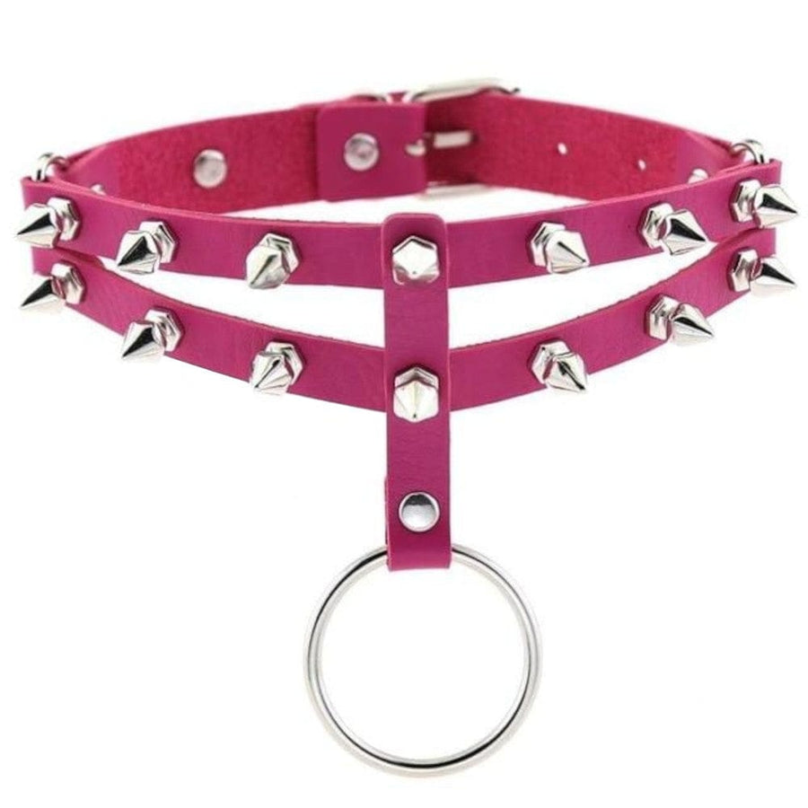 More Colored Studded Gothic Sub Collar, gallery view 3
