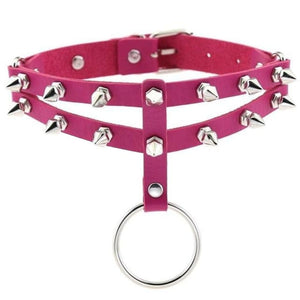 More Colored Studded Gothic Sub Collar