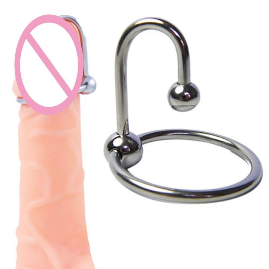 Stainless Cock Ring Urethral Plug BDSM, gallery view 3