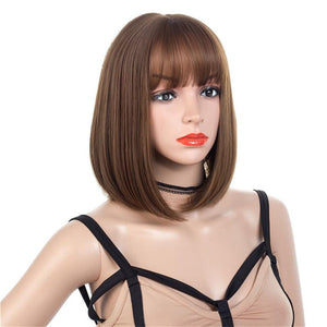 12 Inches Short Bob Wig with Bangs