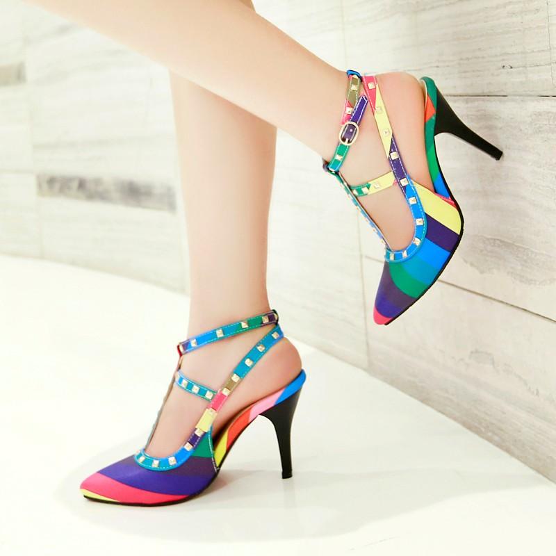 "Sissy Aurora" Striped Pumps, gallery view 5