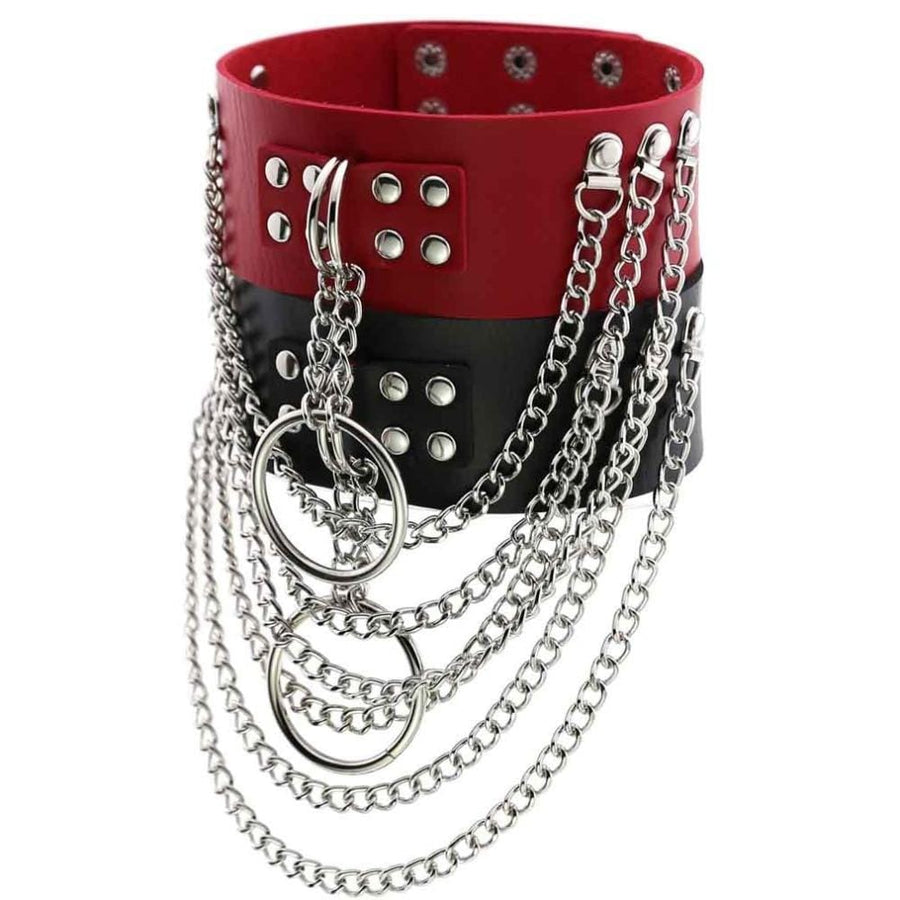 Multilayer Gothic Appeal Leather Choker, gallery view 18