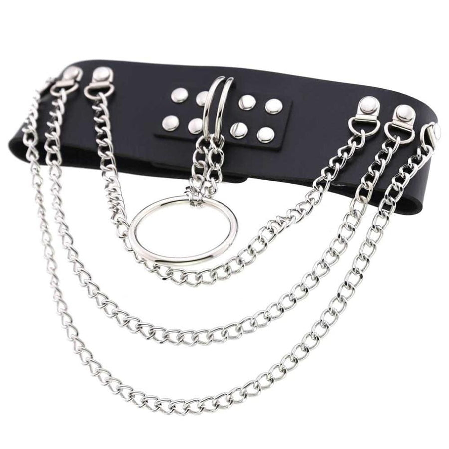 Multilayer Gothic Appeal Leather Choker, gallery view 19