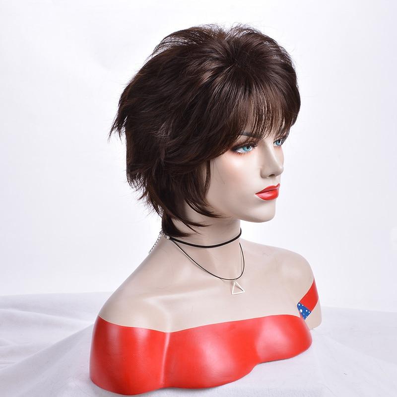 10 Inches Straight Short Wig with Bangs, gallery view 4