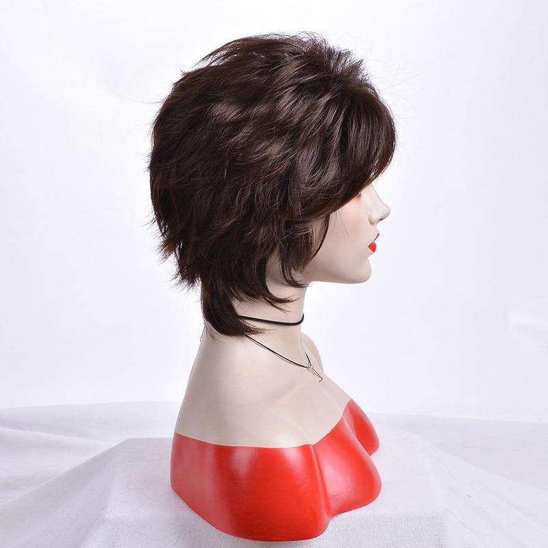 10 Inches Straight Short Wig with Bangs, gallery view 3