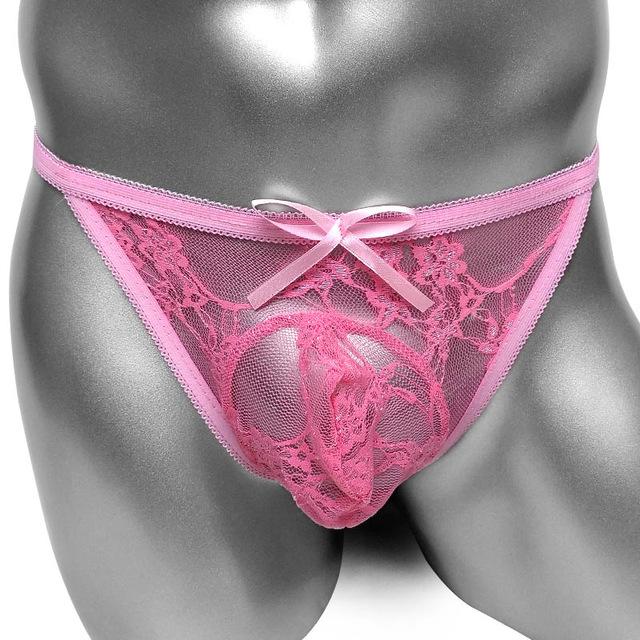 "Sissy Myriam" Lace Pouch Thong, gallery view 8