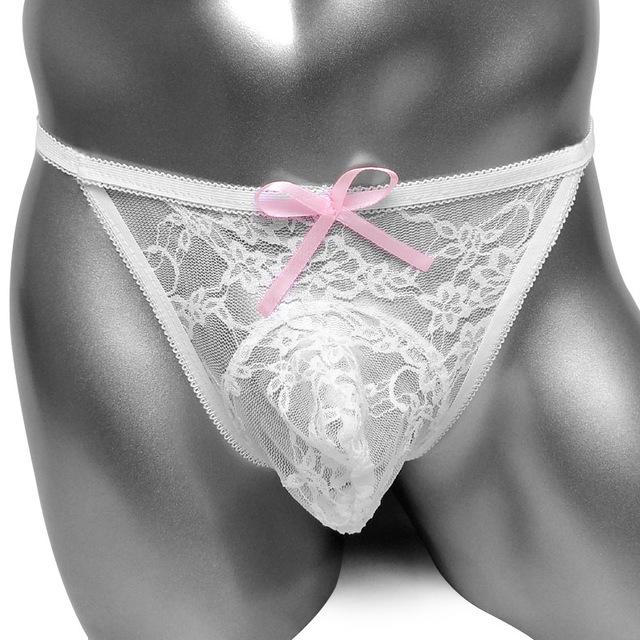 "Sissy Myriam" Lace Pouch Thong, gallery view 4