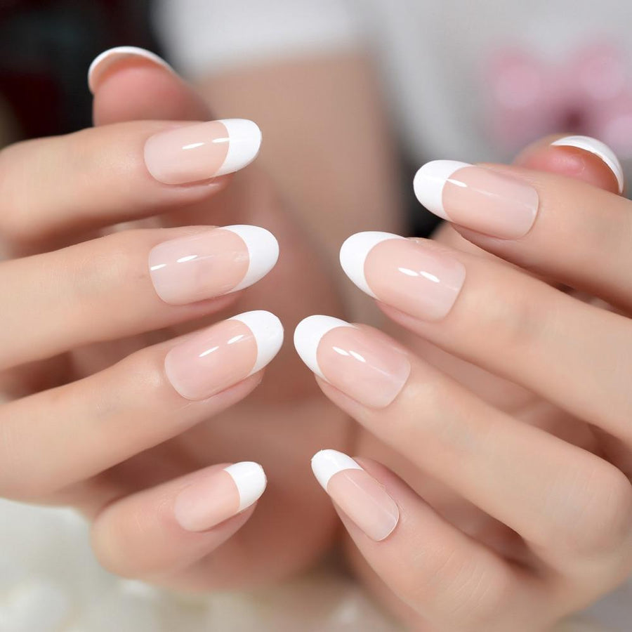French Manicure Faux Nails BDSM product view