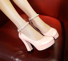 Load image into Gallery viewer, &quot;Sissy Amy&quot; Square Heel Pumps
