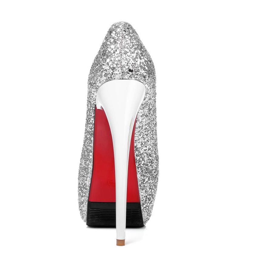 "Sissy Stephanie" Peep Toe Glitter Pumps, gallery view 3