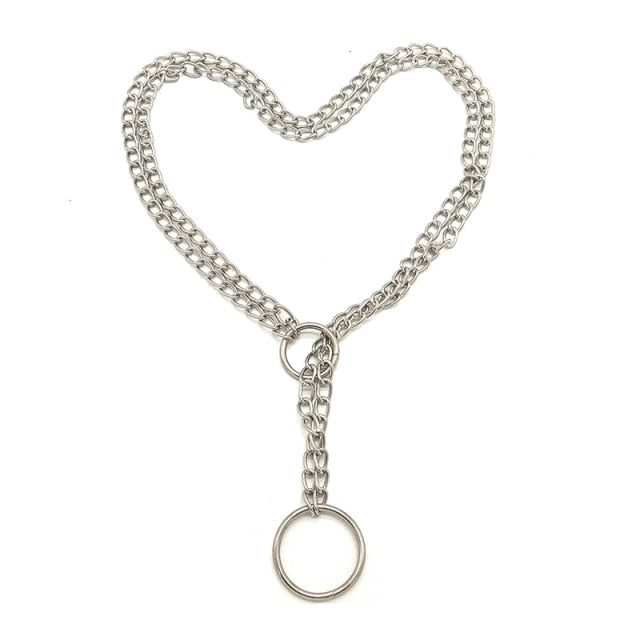Bondage Double Chain Necklace BDSM DDLG, gallery view 2