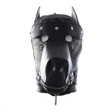 Lade das Bild in den Galerie-Viewer, Puppy Play BDSM Maske mit abnehmbarem Maulkorb BDSM
