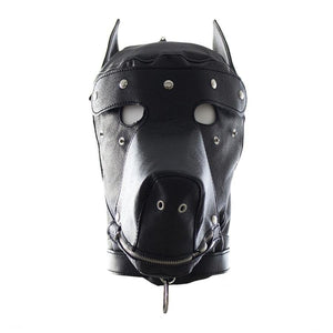 Puppy Play BDSM Maske mit abnehmbarem Maulkorb BDSM