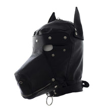 Lade das Bild in den Galerie-Viewer, Puppy Play BDSM Maske mit abnehmbarem Maulkorb BDSM
