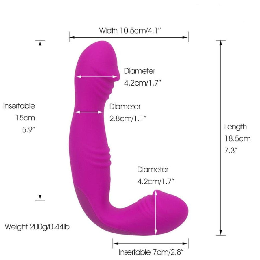 Rechargeable L-Shaped Pegging Strapless Dildo BDSM, gallery view 9