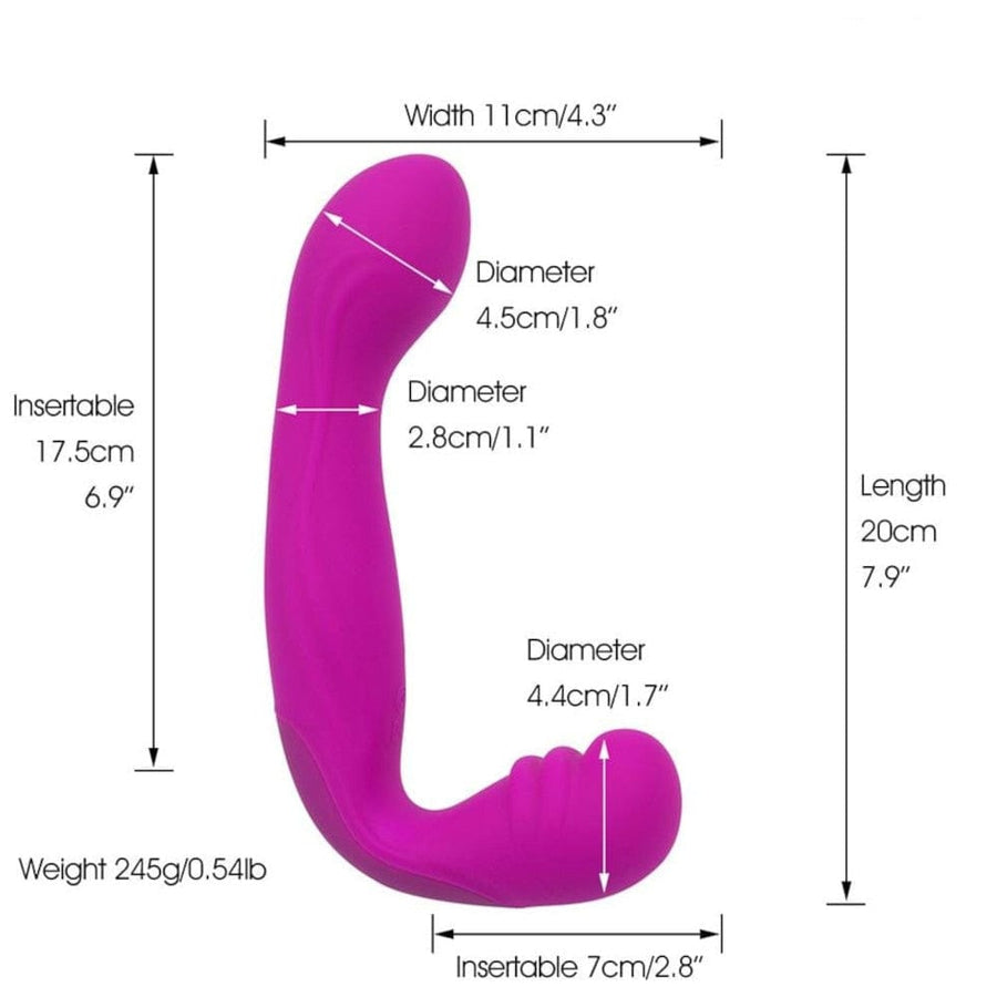 Rechargeable L-Shaped Pegging Strapless Dildo BDSM, gallery view 10