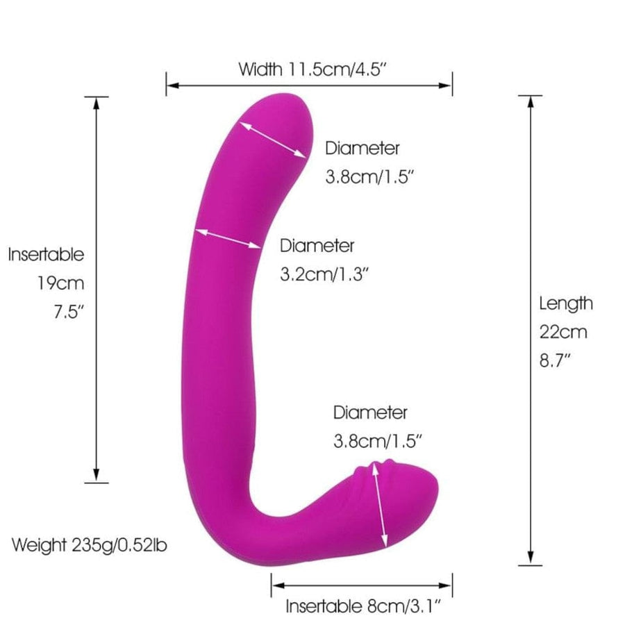 Rechargeable L-Shaped Pegging Strapless Dildo BDSM, gallery view 11