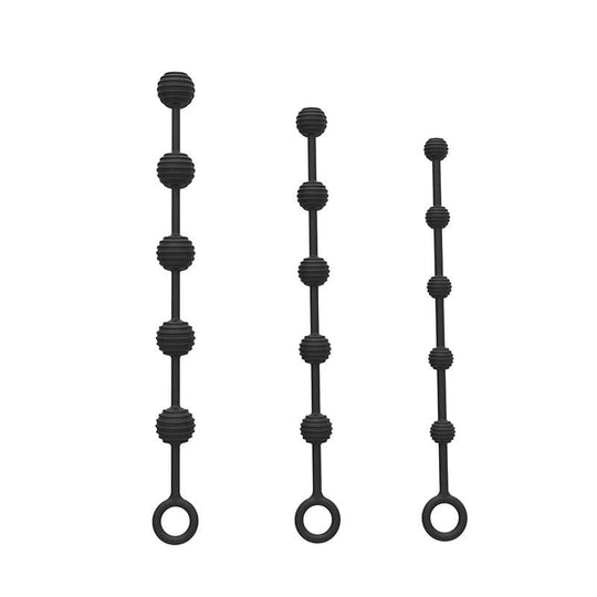 Lesbian Black Silicone Anal Beads product view