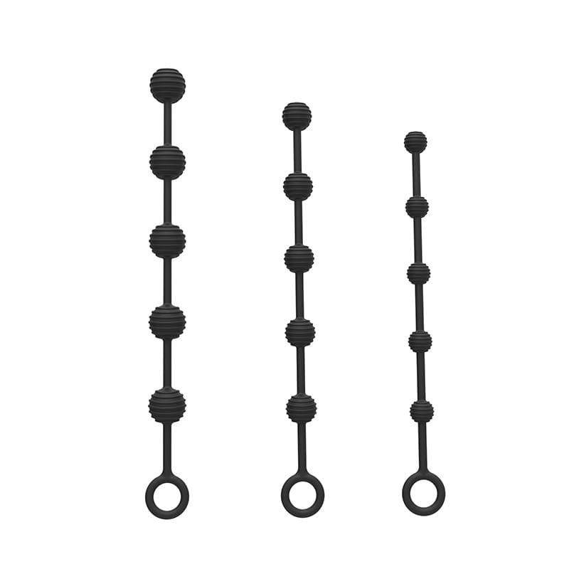 Lesbian Black Silicone Anal Beads product view